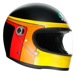 Fibra Casco Agv X3000 Gasoline Nero Opaco Arancio