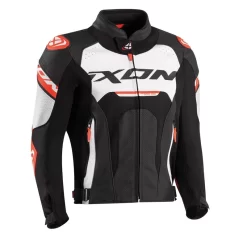 Pelle Traforate Giacca Pelle Ixon Jackal Nero Bianco Rosso