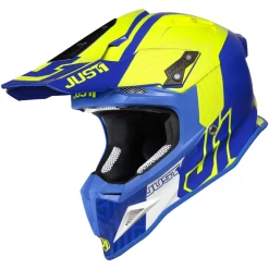 Fibra Casco Just-1 J12 Syncro Giallo Fluo Blu