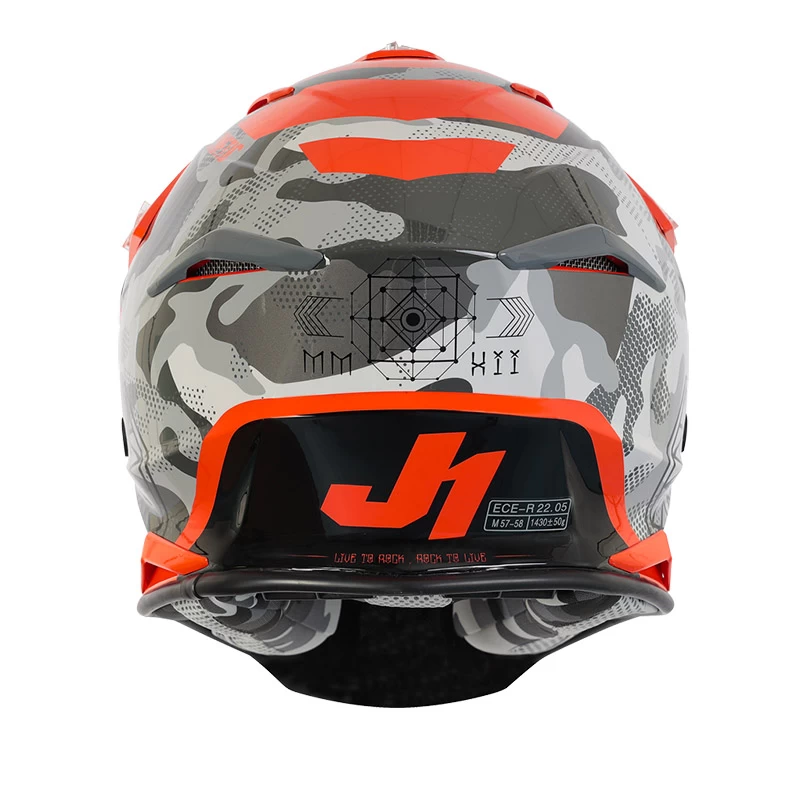 Policarbonato Casco Just-1 J39 Kinetic Camo Arancio Lucido 4 Policarbonato Casco Just-1 J39 Kinetic Camo Arancio Lucido - immagine 4