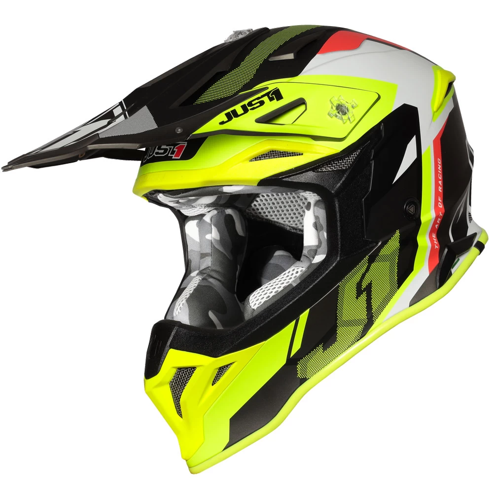 Policarbonato Casco Just-1 J39 Reactor Giallo Fluo Rosso Titanio 1 Policarbonato Casco Just-1 J39 Reactor Giallo Fluo Rosso Titanio