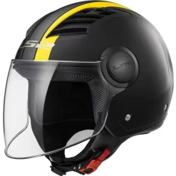 Policarbonato Ls2 Airflow L Of562 Metropolis Nero Opaco/giallo