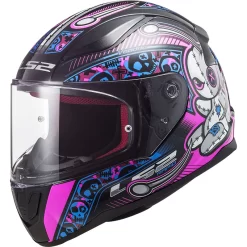 Policarbonato Ls2 Rapid Mini Ff353j Voodoo Nero Rosa Fluo