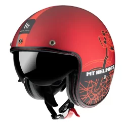 Custom Mt Helmets Le Mans 2 Sv Cafè Racer B5 Rosso Opaco