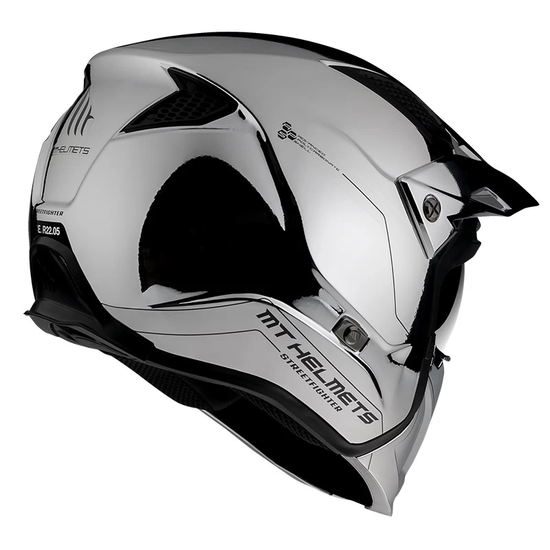 Mentoniera Removibile Mt Helmets Streetfighter Sv Chromed A2 Argento 3 Mentoniera Removibile Mt Helmets Streetfighter Sv Chromed A2 Argento - immagine 3