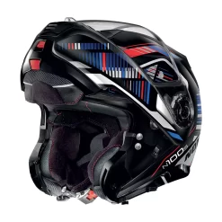 Policarbonato Nolan N100.5 Plus Starboard N-com Blu Rosso