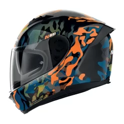 Policarbonato Nolan N60.6 Foxtrot N-com Arancio Blu Nero -Macna Italia nolan n60.6 foxtrot arancio 2