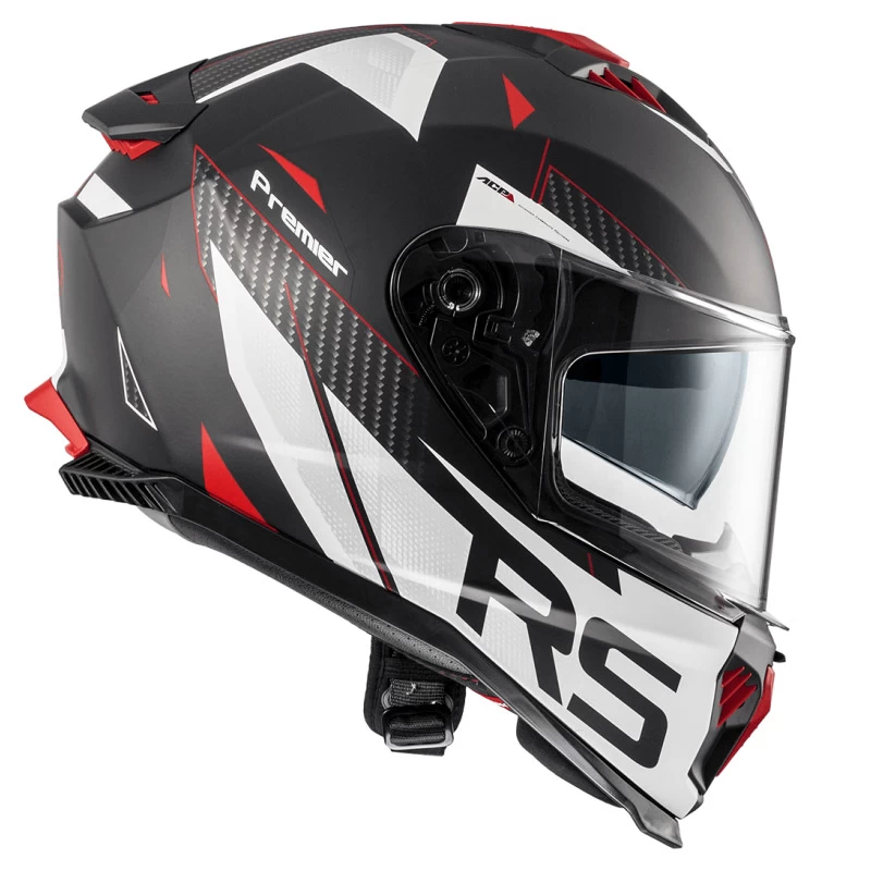 Premier® Policarbonato Casco Premier Typhoon Rs 2 Bm Bianco Nero Rosso - immagine 2