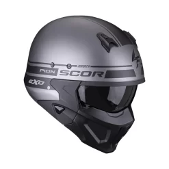 Mentoniera Removibile Casco Scorpion Covert X Tussle Argento Opaco Nero -Macna Italia scorpion covertx tussle argentomatt 3
