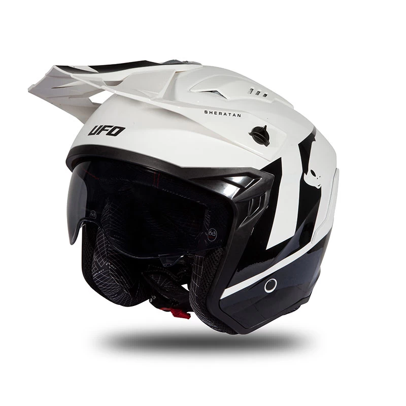 Trial Casco Ufo Sheratan 2206 Bianco Nero 1 Trial Casco Ufo Sheratan 2206 Bianco Nero
