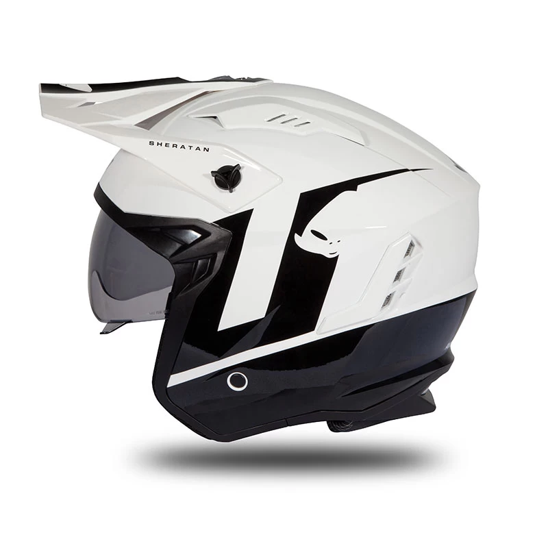 Trial Casco Ufo Sheratan 2206 Bianco Nero 2 Trial Casco Ufo Sheratan 2206 Bianco Nero - immagine 2