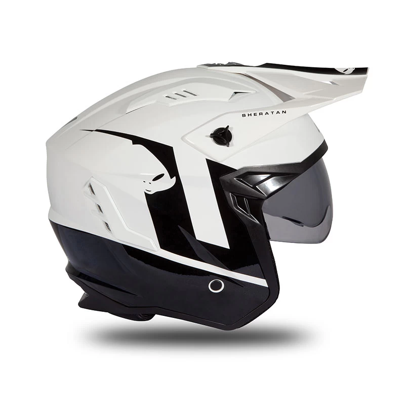 Trial Casco Ufo Sheratan 2206 Bianco Nero 3 Trial Casco Ufo Sheratan 2206 Bianco Nero - immagine 3